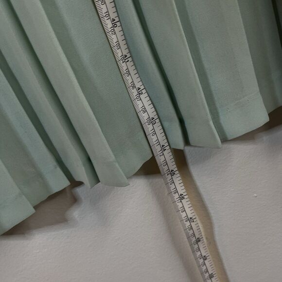 Vintage IN THE MOOD Gray Pleated Dress w/lace collar size 12 Green - Picture 6 of 9